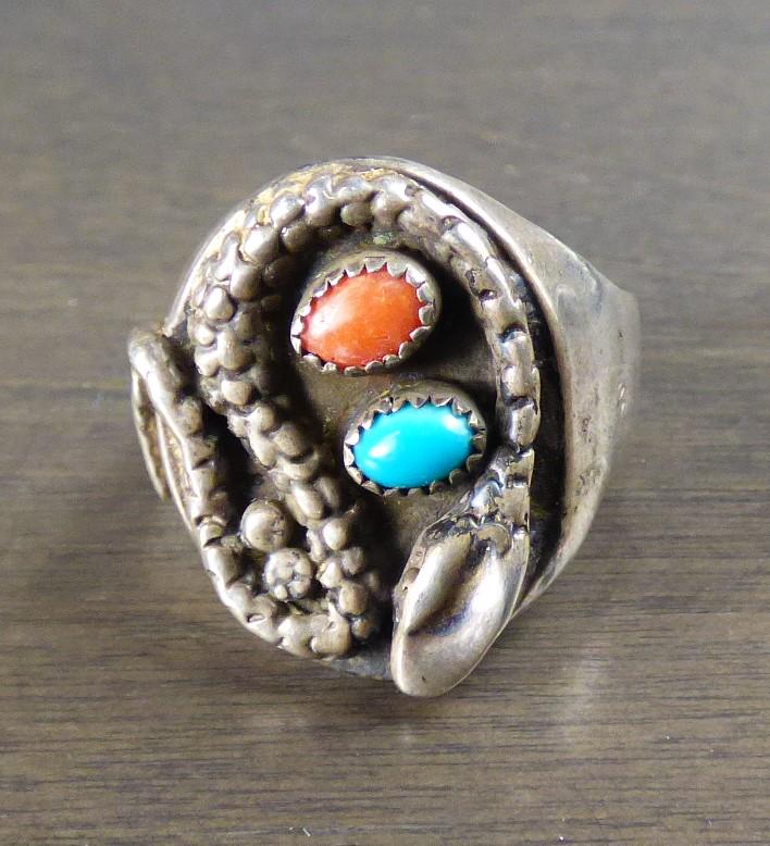 Native American Sterling Silver Snake Ring (1 of 6)