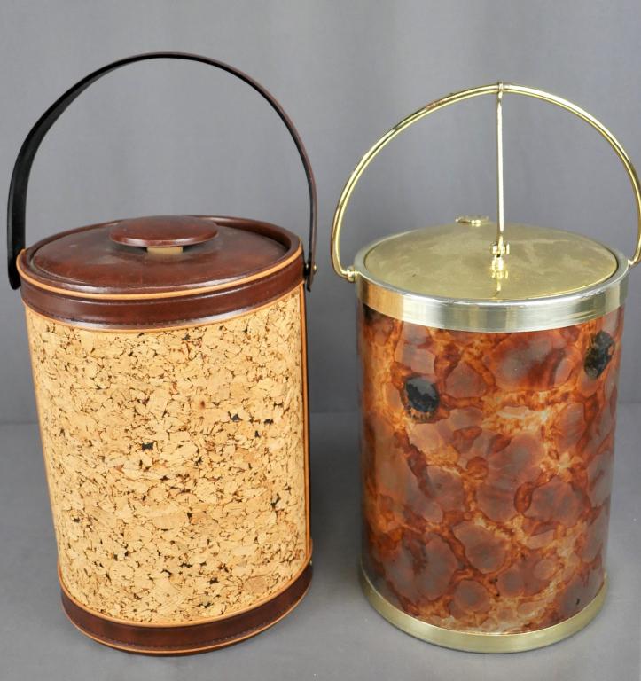 MCM Georges Briard & Kraftware Ice Buckets: Mid Century Georges Briard & Kraftware Ice Buckets. Condition: Good