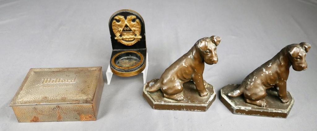 Masonic & Dog Bookends, Milford Tobacco box (1 of 8)
