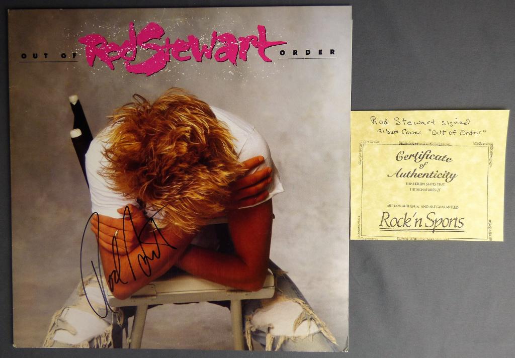 Rod Stewart Signed LP Album Cover "Out of Order" (1 of 4)