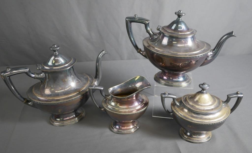 Antique Silver Plated Tea Set Edwardian Period (1 of 7)