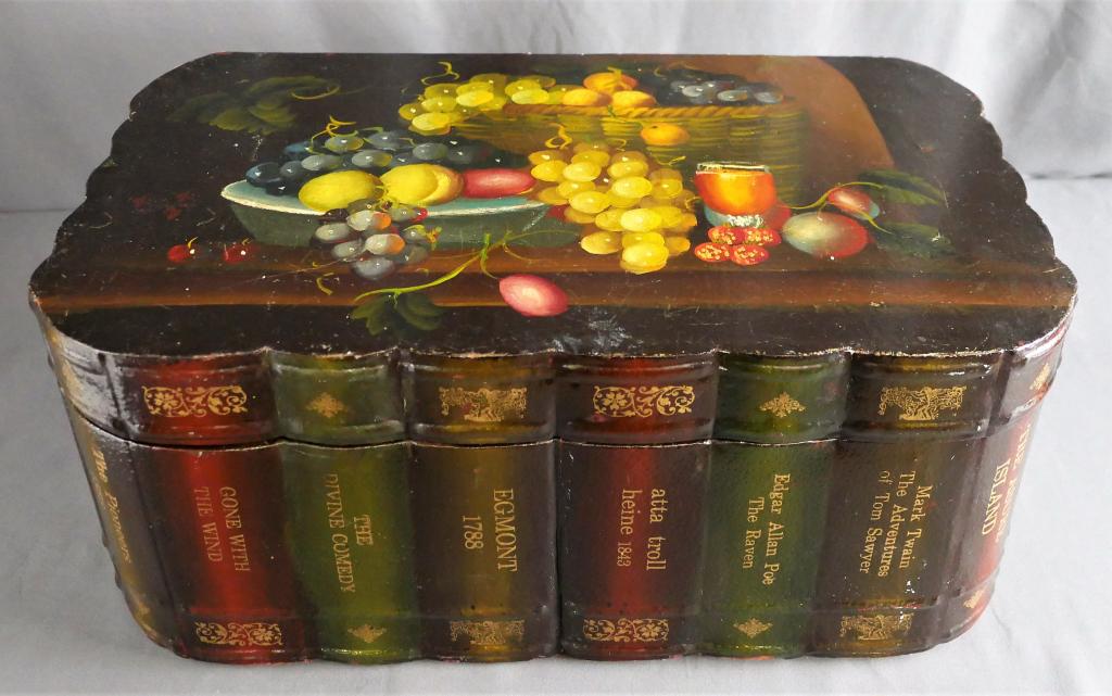 Hand Painted Wooden Book Box/ Strongbox (1 of 5)