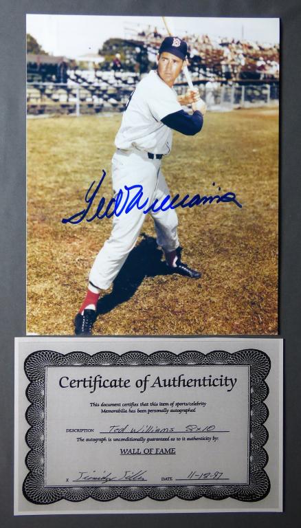 Ted Williams Autographed/ Signed Photograph COA (1 of 4)