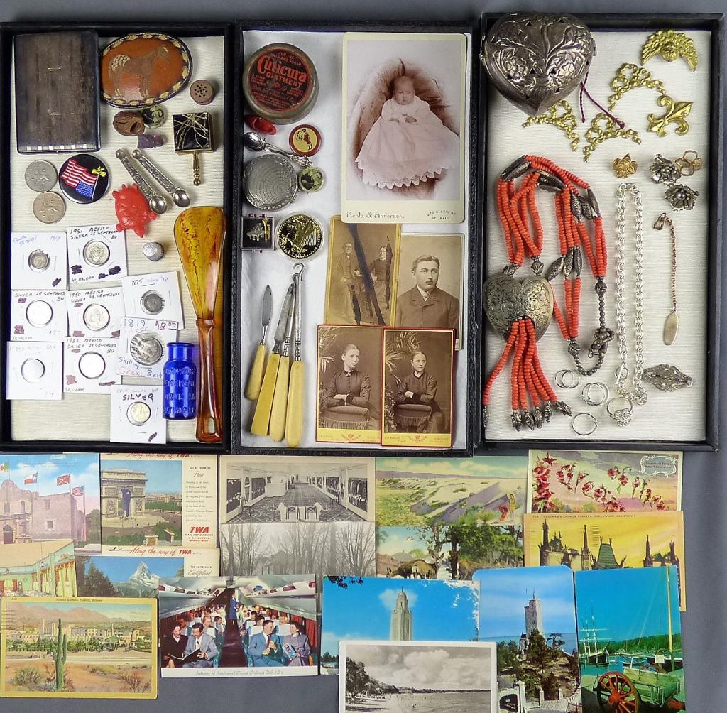 Grandma's Junk Drawer Lot-  Coins, Photos, Silver (1 of 17)