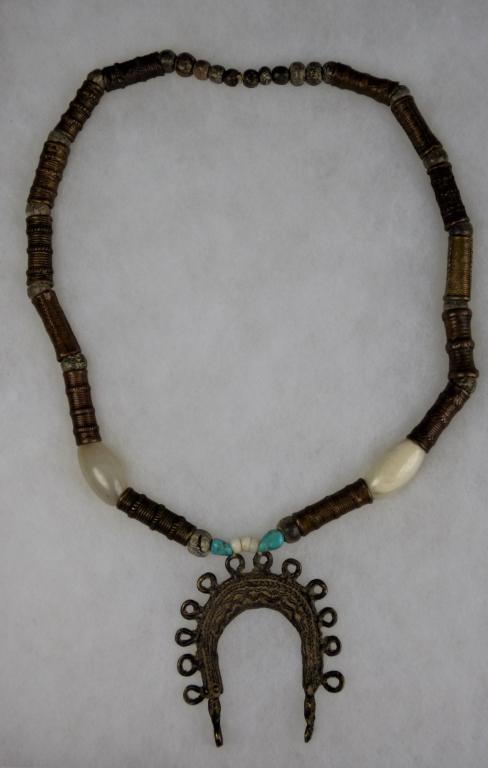 Large Antique Naja Bronze Necklace w/ Pendant (1 of 7)