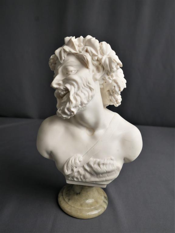 Carved Alabaster and Marble Bacchus Statue . Bussi (1 of 4)