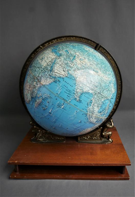 Vintage George F. Cram Co 12" Globe on Stand (1 of 3)