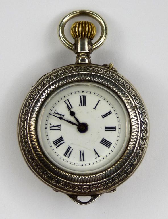 Antique Sterling Swiss Fairy Ladies Pocket Watch: Antique Sterling Swiss Made Fairy Ladies Pocket Watch. Good working condition