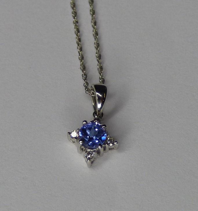 14K White Gold & Tanzanite/ Diamond Necklace (1 of 7)