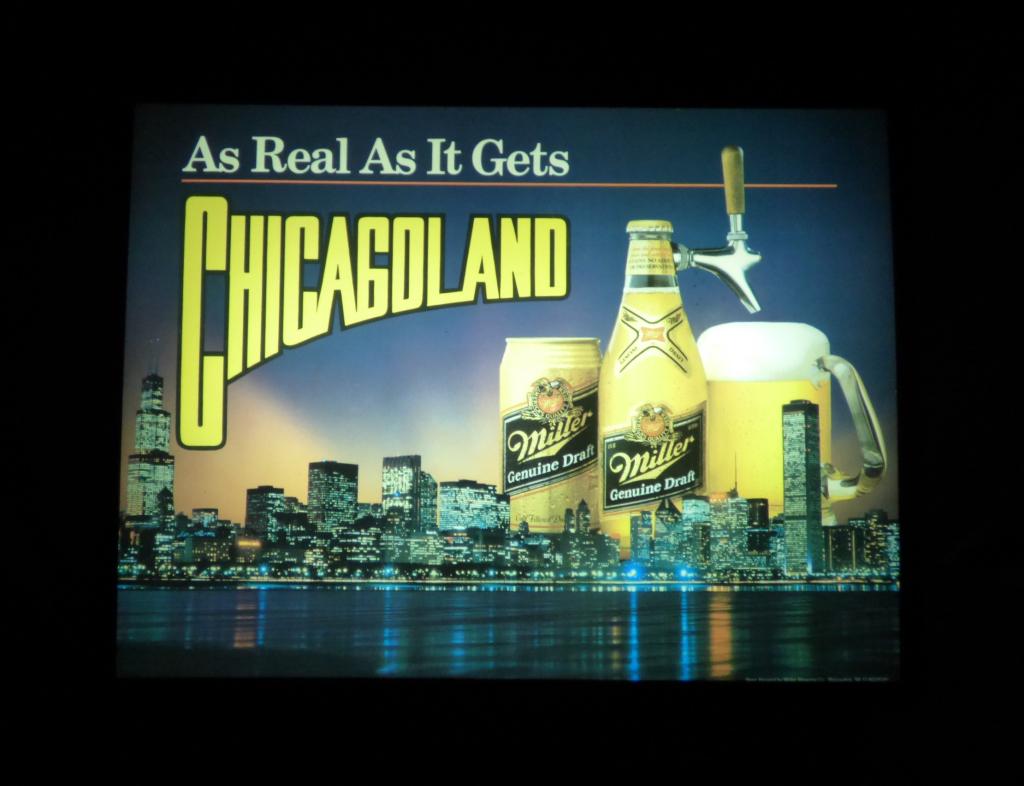 Miller Beer Chicagoland Advertising Light Up Sign (1 of 4)