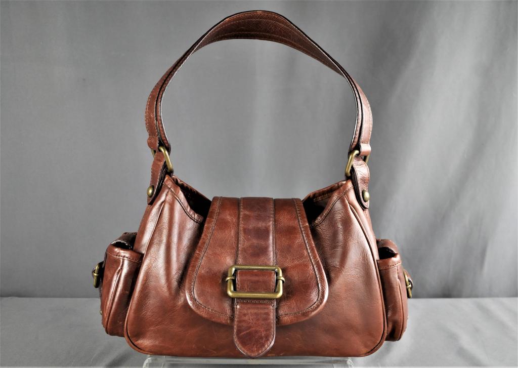 Banana Republic Brown Cow Leather Shoulder Purse (1 of 6)