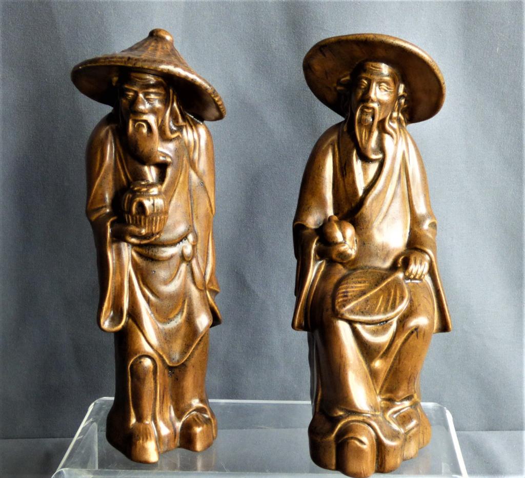 Bee Brabeck Signed Chinese Wisemen Sculptures (1 of 6)