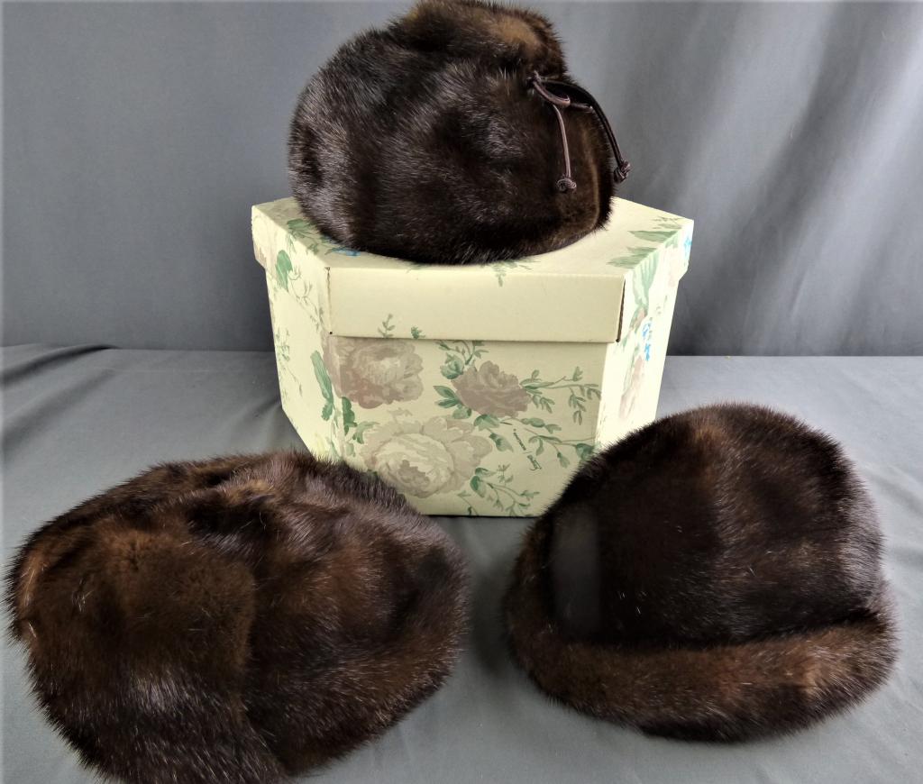 3 Vinatage Mink Ladies Fur Hats- Saks Fifth Avenue: 3 Vinatage Mink Ladies Fur Hats including Saks Fifth Avenue and Evans
