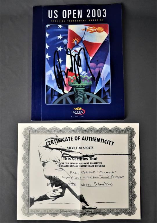 Andy Roddick Signed 2003 US Open Tennis Program (1 of 3)