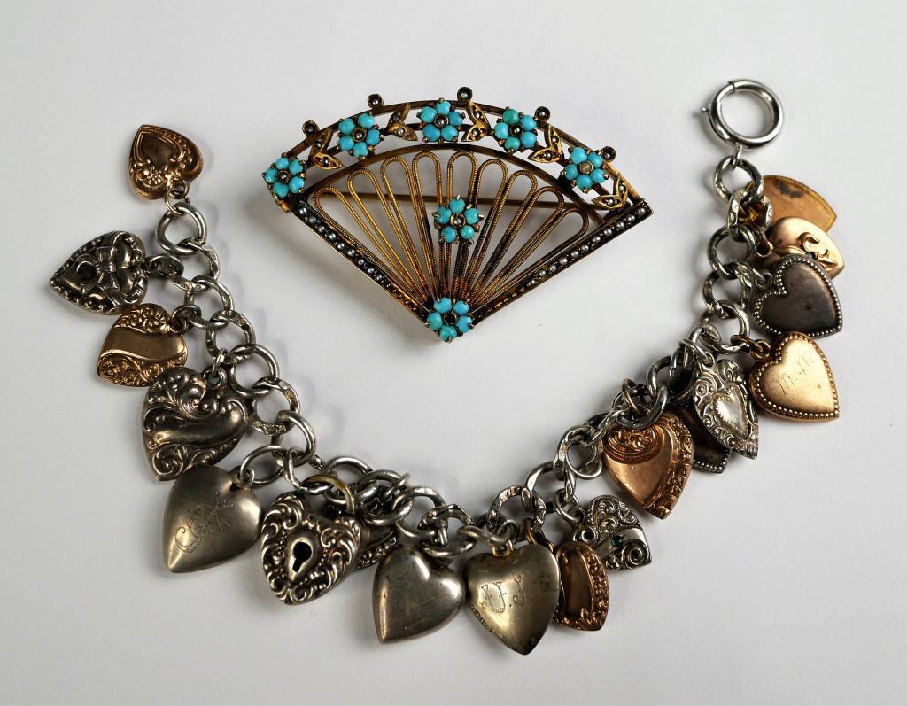 Victorian Sterling Silver Brooch & Bracelet Jewelr (1 of 9)