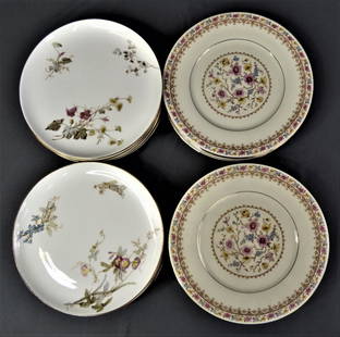 Antique Brownfield & Son and Haas & Czjsek Plates: Two Sets of Antique Plates Set of 8 Haas & Czjsek Coronado Dinner Plates . Kathleen Pattern. Made in Czechoslovakia. Measure 9 1/2" in diameter. Condition: Good Circa 1890 Brownfield & Son