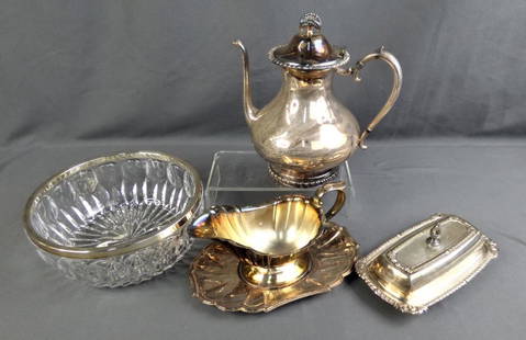 Vintage Silver Plated Group- Gorham, Portsmouth,: Vintage Silver Plated Group- Gorham, Portsmouth, Sheets. Condition: Used, mostly good, some tarnish