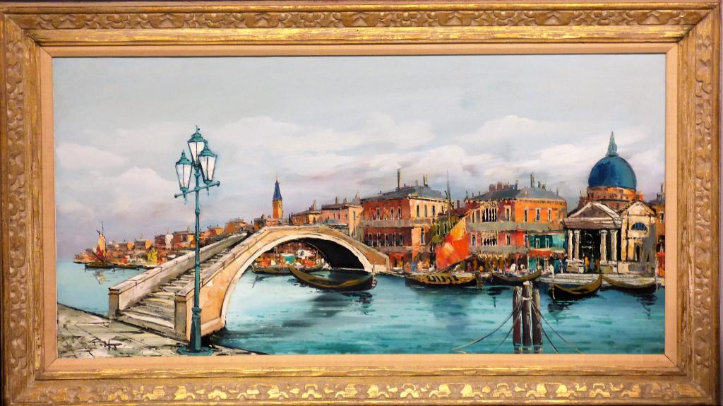 Venice Scene Large Oil on Canvas Painting (1 of 4)