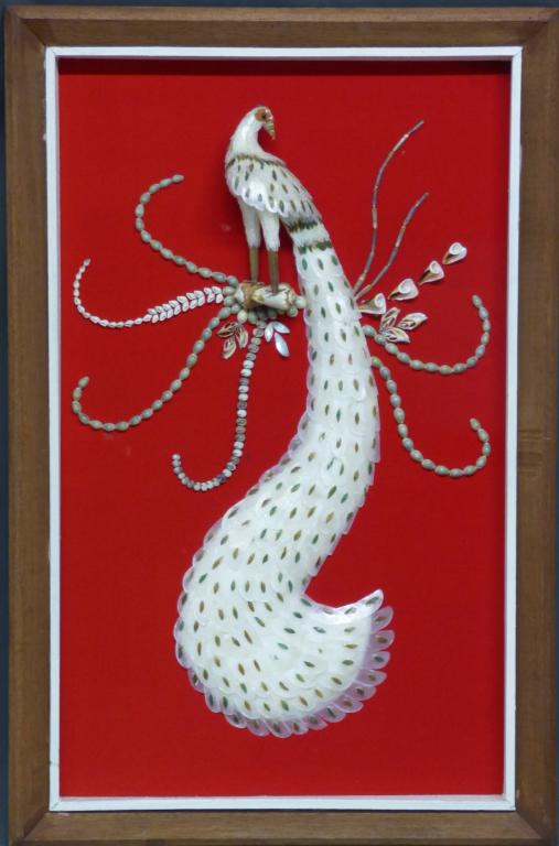 Mother of Pearl & Shell Peacock Framed Wall Art (1 of 6)