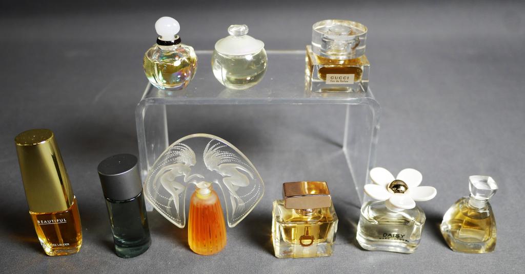 Miniature Designer Perfume Lot Lalique, Gucci, Arm (1 of 5)