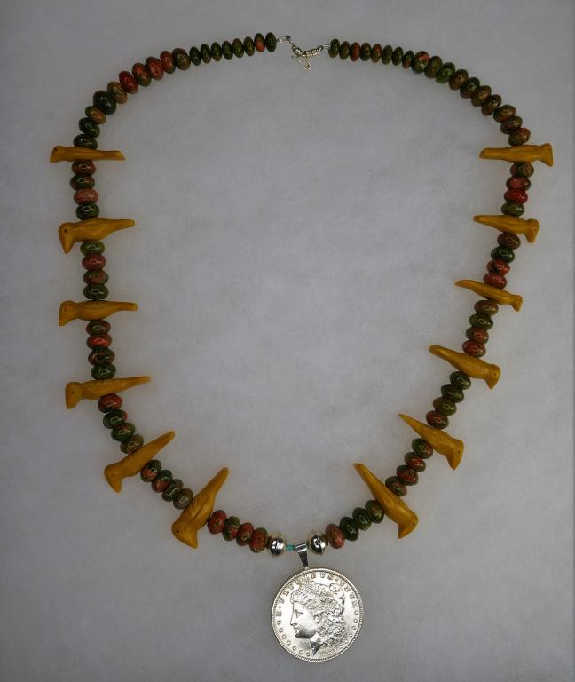 XL Native American Birds &  Silver Dollar Necklace (1 of 8)