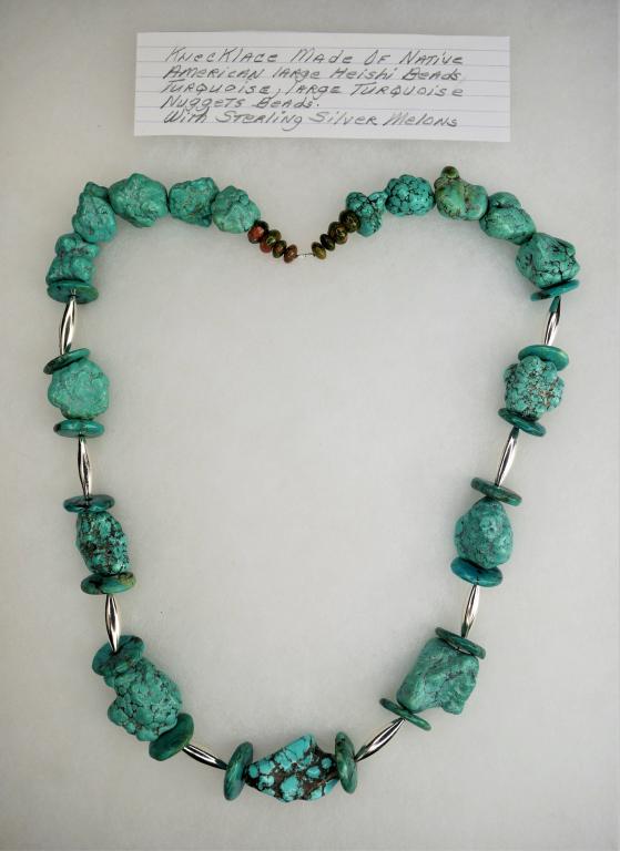 Large Rough Turquoise & Sterling  Necklace (1 of 4)