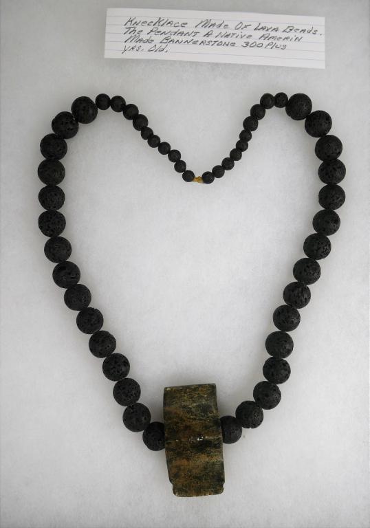 XL Ancient Lava Bead & Bannerstone Necklace (1 of 6)
