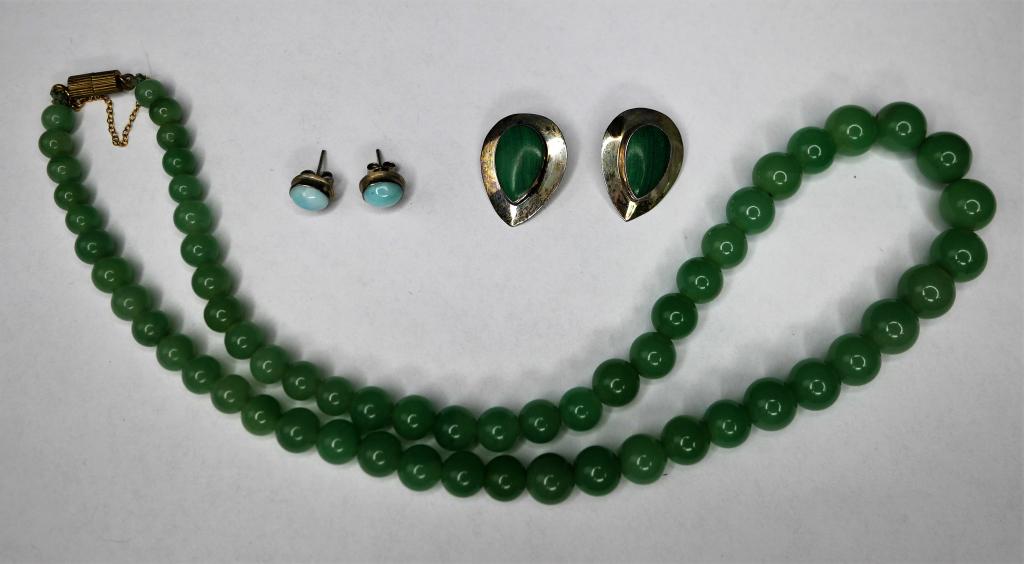 Sterling Silver Earring & Jade Necklace Lot (1 of 10)
