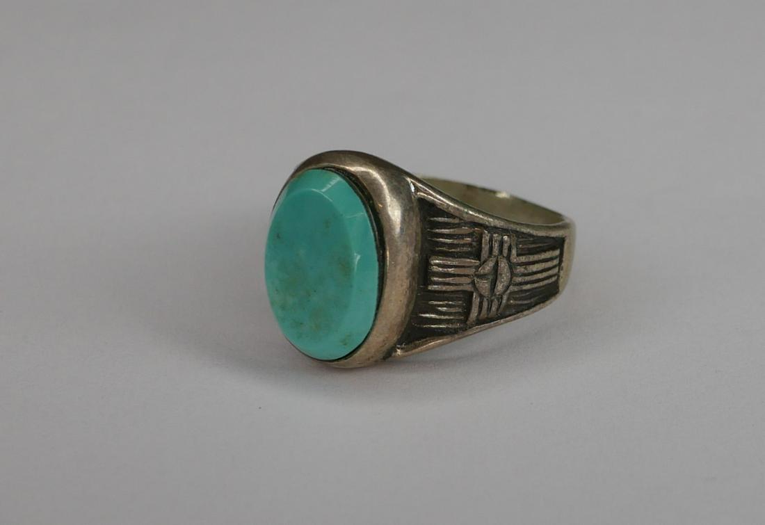Native American Sterling Silver & Turquoise Ring (1 of 5)