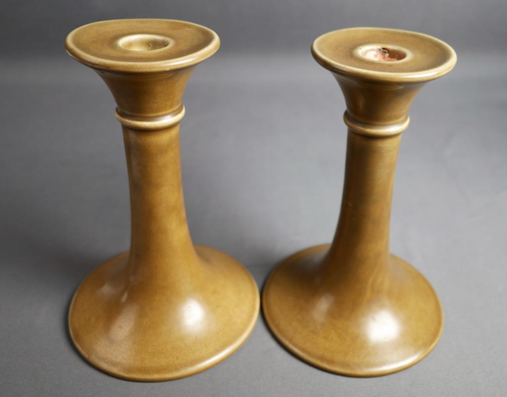 Pair of 1919 Rookwood Pottery Candlesticks 822 (1 of 7)