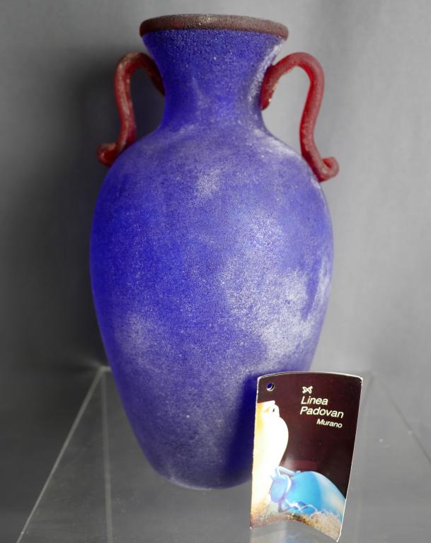 Linea Padovan Murano Art Glass Blue Amphora Vase (1 of 8)
