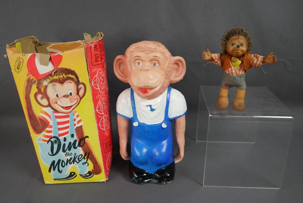 Vintage Steiff Macki Hedgehog & Dino the Monkey To (1 of 6)