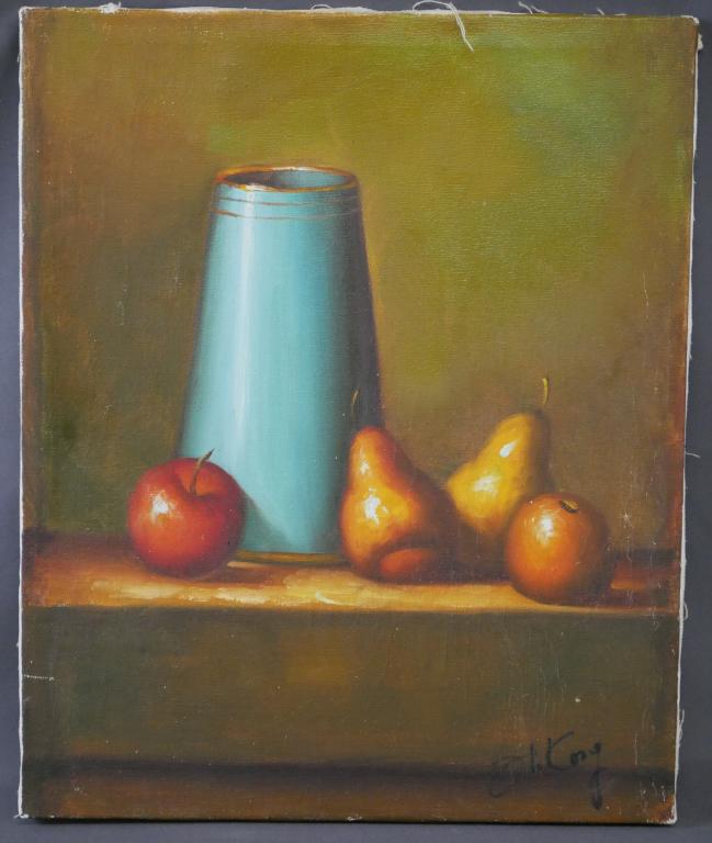 Still Life with Apples & Pears Oil Painting (1 of 3)