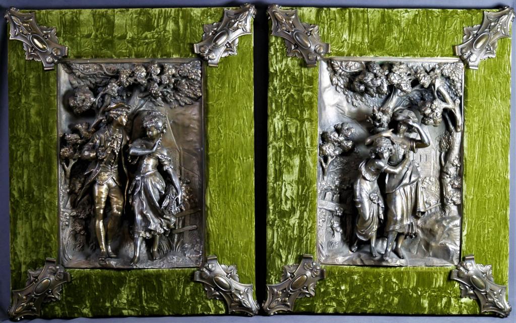 Pair of Antique Metal Bas Relief Art Sculptures (1 of 8)