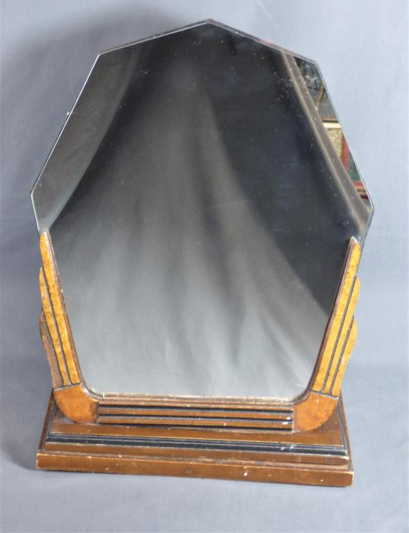 1930's Art Deco Tabletop Shaving Mirror Wooden Fra (1 of 6)