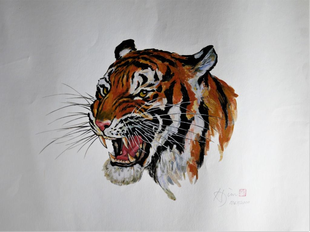 Fierce Tiger Oriental LE  Lithograph Art Print (1 of 3)