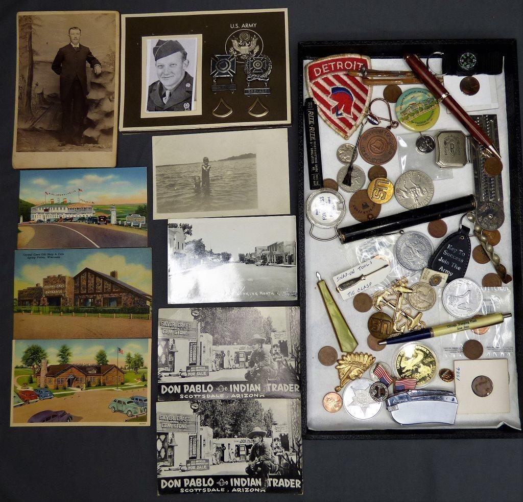 Grandpa's Junk Drawer Lot- Coins, Pins, Military (1 of 8)