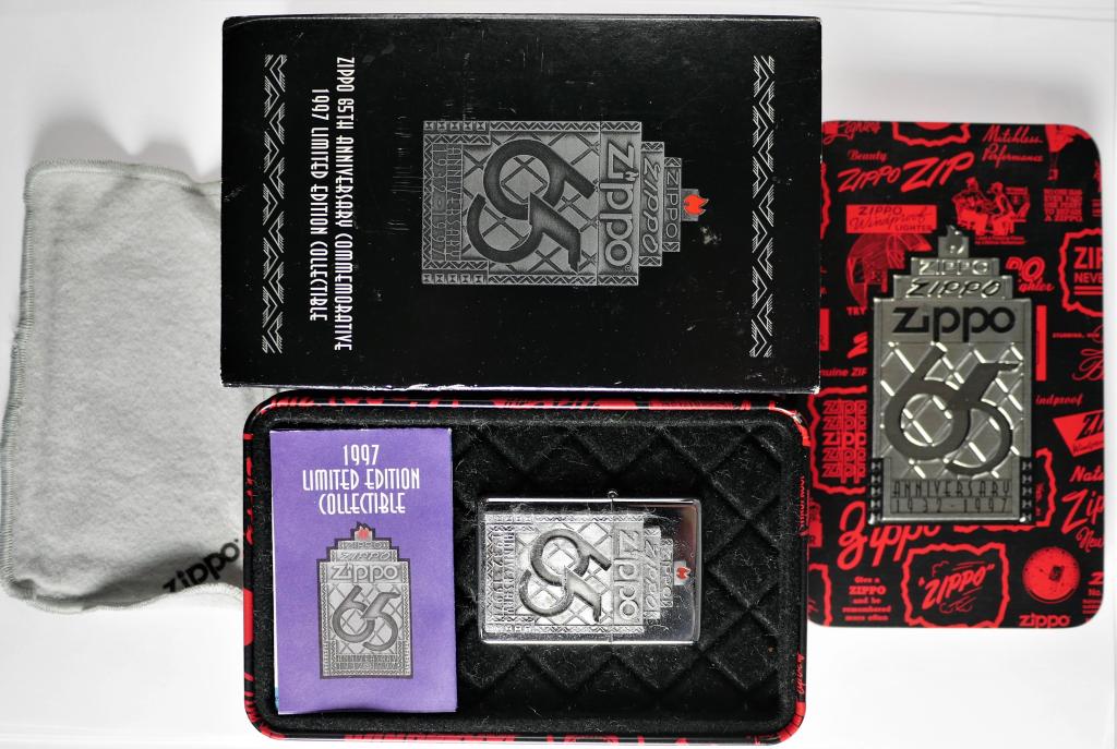 1997 Zippo 65th Anniversary Lim. Edition Lighter: 1997 Zippo 65th Anniversary Limited Edition Lighter in original box with papers. Condition: Unused