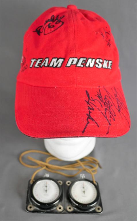 Indi 500 Racing Stopwatch & Penske Team Signed Hat (1 of 7)