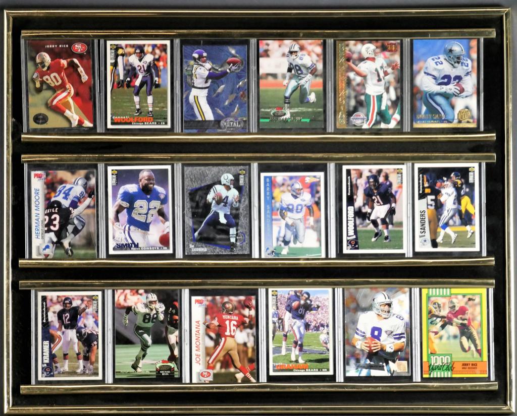 NFL Football Crads Wall Display- Marino, Woolford (1 of 5)