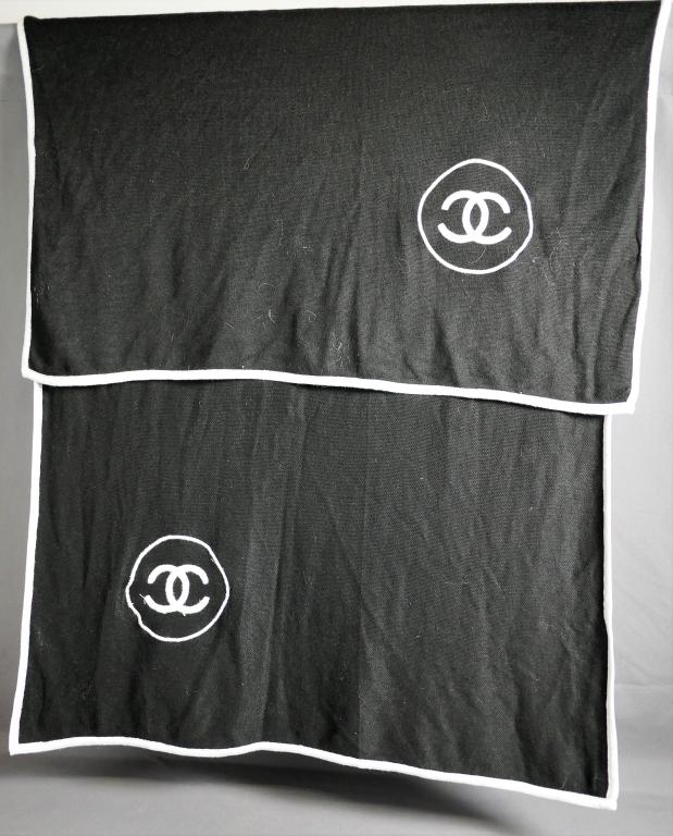 Chanel Cashmere Black Stole Woman Scarf (1 of 3)