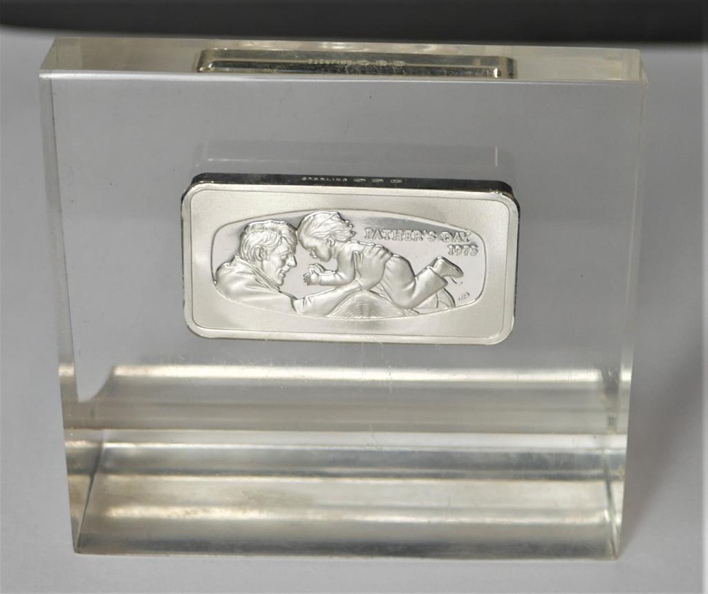'73 Franklin Mint Father Day Sterling Silver Ingot (1 of 4)
