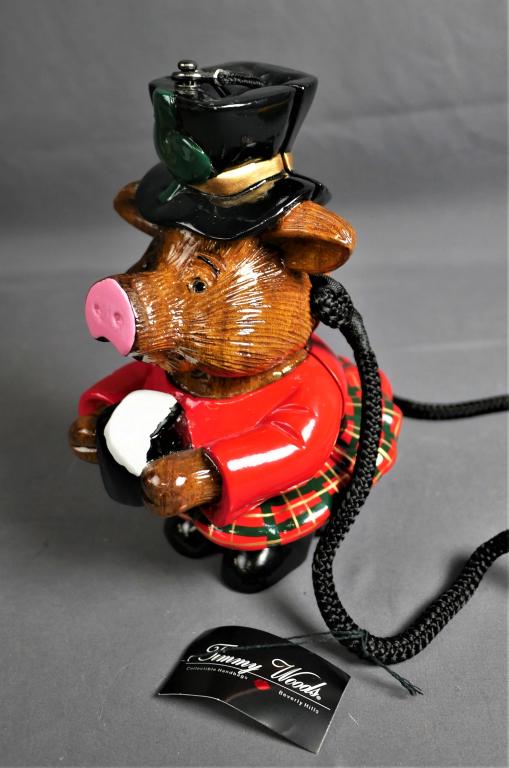 Timmy Woods Designer Wooden Irish Pig/ Hog Purse: Timmy Woods Designer Wooden Irish Pig/ Hog Purse. 9" tall. Condition: Good, with Original Tag