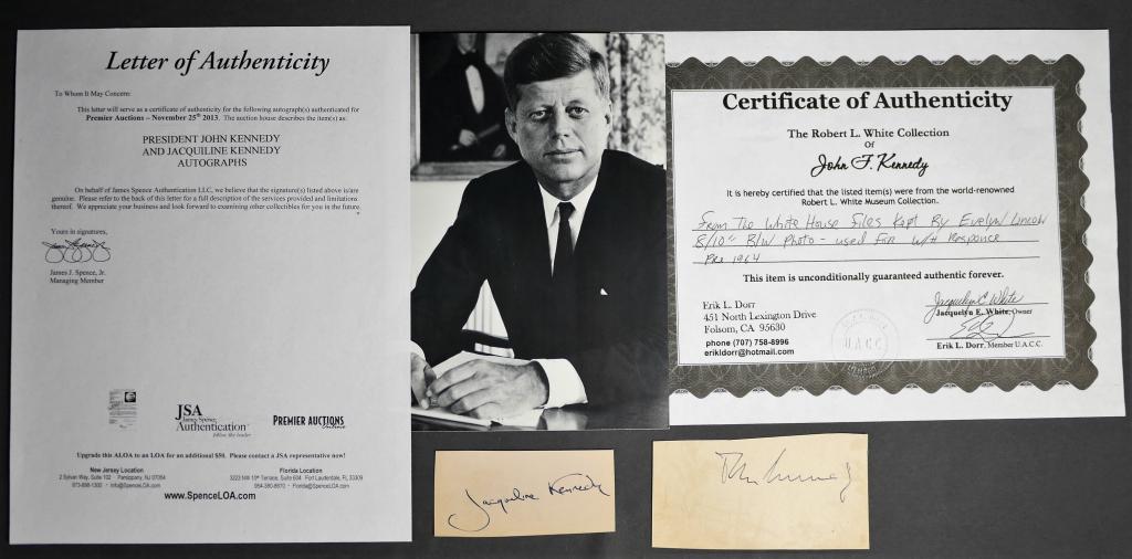President John Kennedy & Jacquiline Autographs (1 of 2)