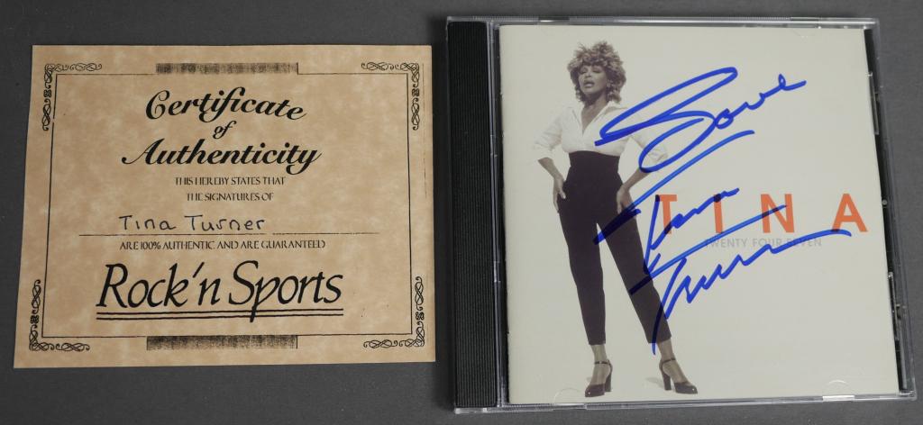 Tina Turner Autographed Twenty Four Seven CD Cover (1 of 2)
