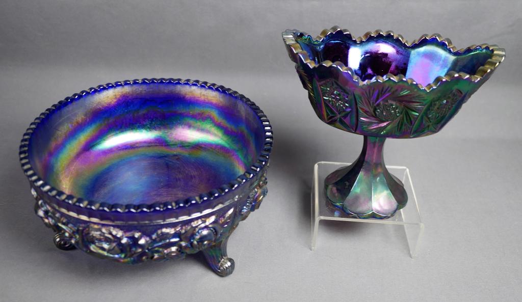 Fenton & Imperial Glass Carnival Iridescent Bowl & (1 of 9)