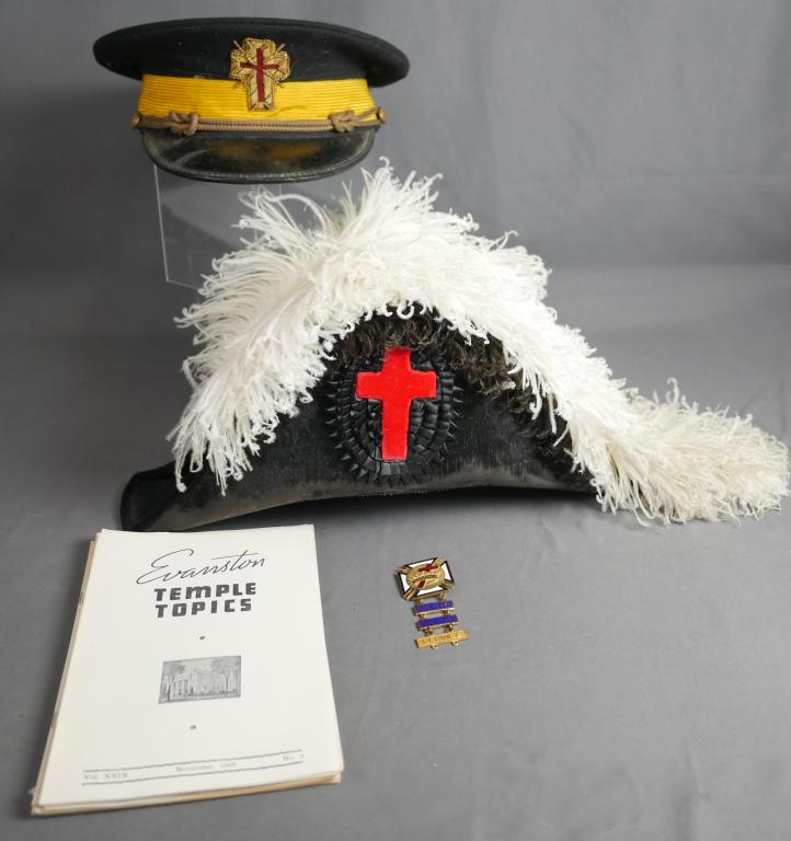 Two Antique Freemason Masonic Knights Templar Hats (1 of 6)
