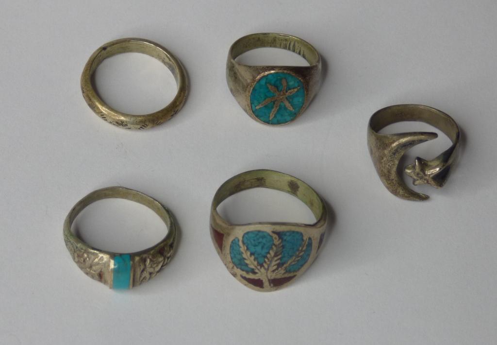 Native American Sterling Silver Rings w/ Turquoise (1 of 7)