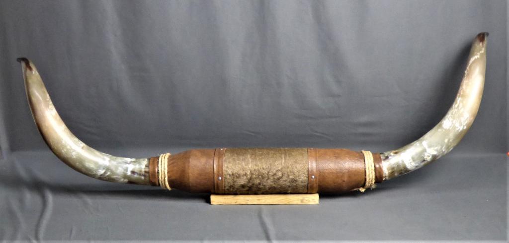 Large 53" Longhorn Steer Bull Horns Wall Decor (1 of 7)