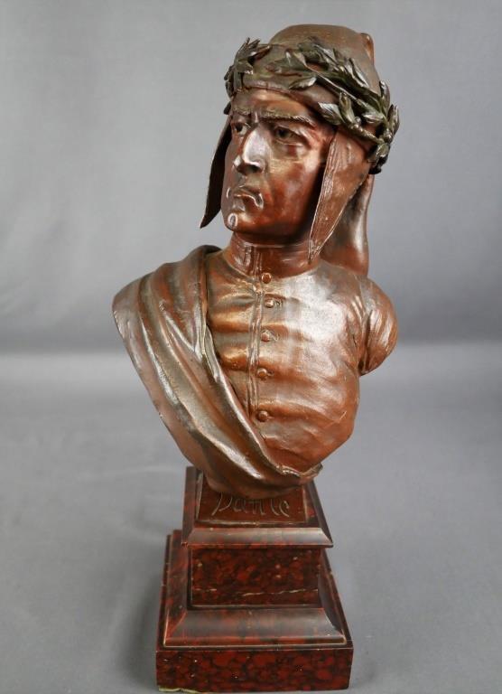 Giuseppi Moretti Bronze Bust of Dante Alighieri (1 of 7)